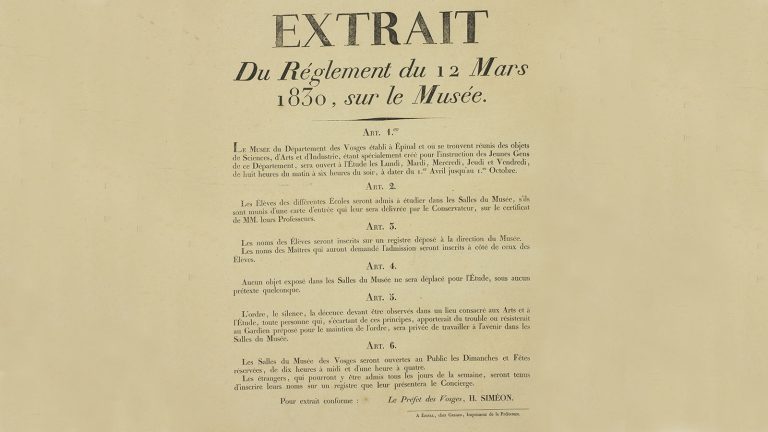 Les Rendez-vous du Mudaac : Extrait du règlement de 1830